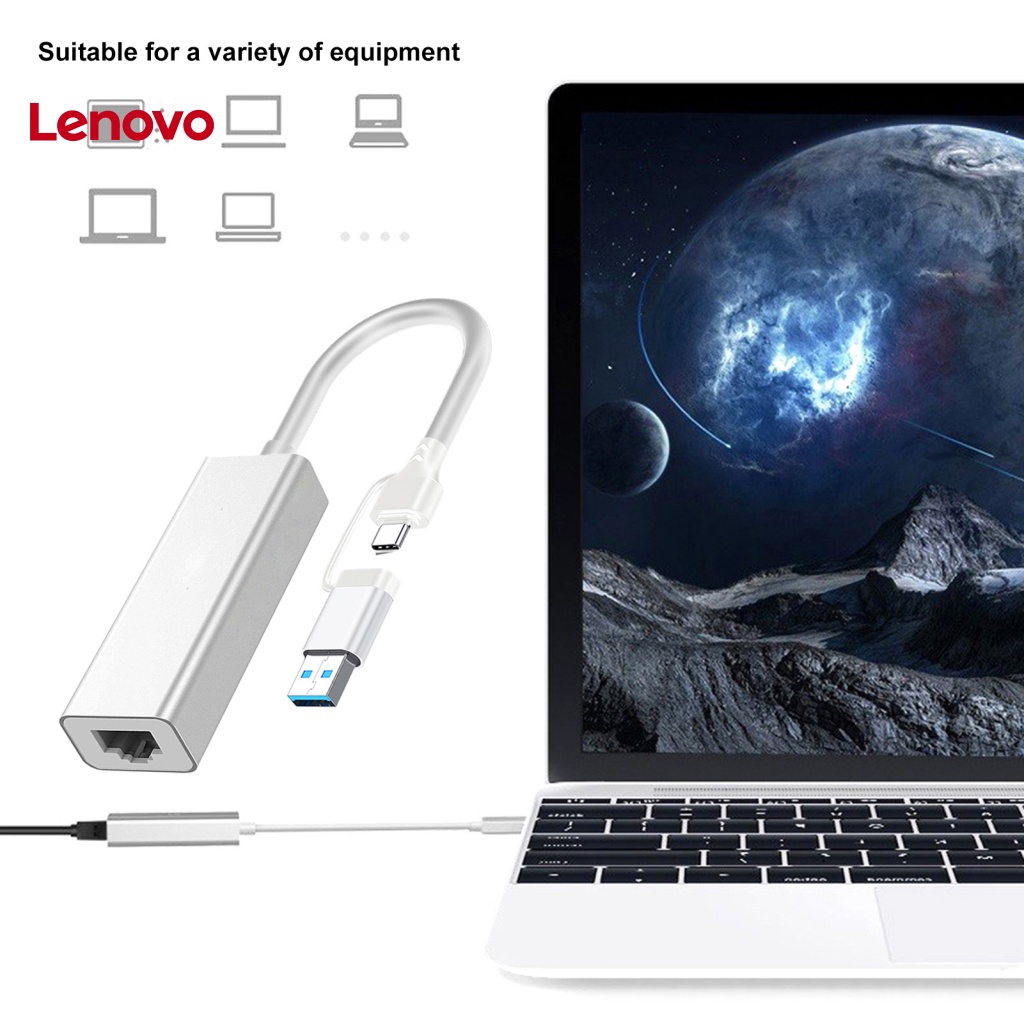 Bộ Chuyển Đổi Mạng Ethernet Hoa Hướng Dương 2 Trong 1 Tốc Độ Cao 5Gbps USB 3.0 Type-C Sang RJ45 Cho Windows / Mac OS / Android