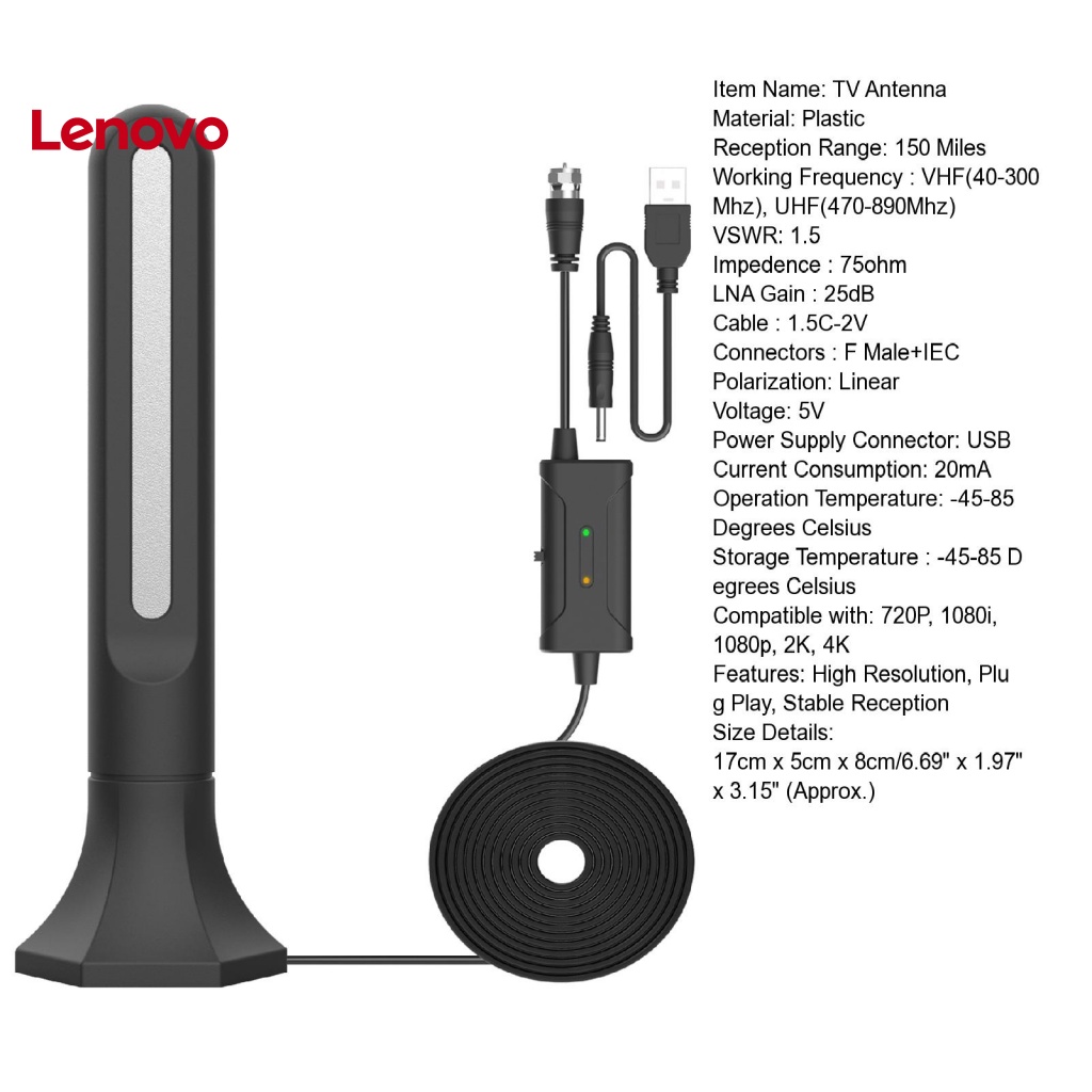 Ăng Ten TV HDTV DVB-T Kỹ Thuật Số Độ Phân Giải Cao 360 Độ 150 Dặm Hỗ Trợ 4K 1080P