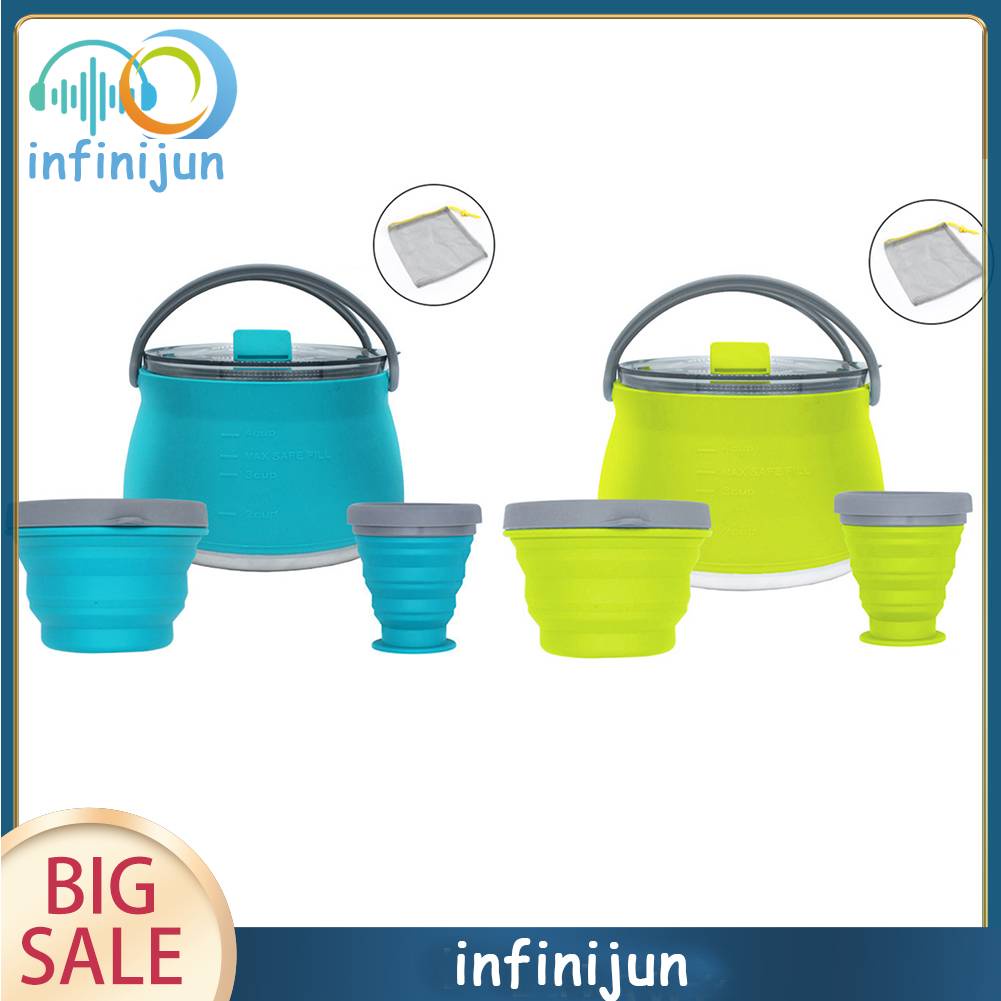 Bộ 3 Cốc Silicone Gấp Gọn Mang Đi Cắm Trại Tiện Dụng