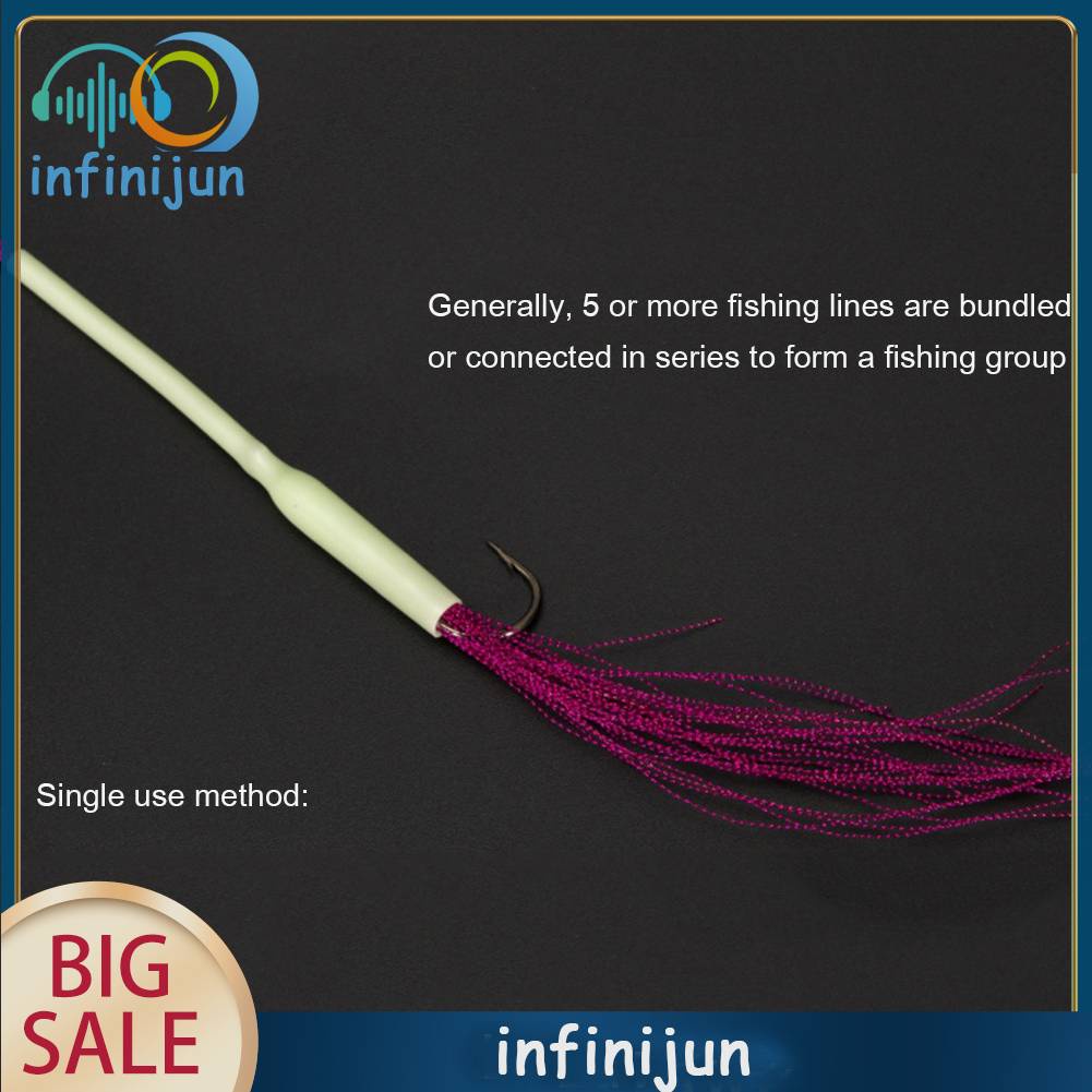 Set 10 Dụng Cụ Câu Cá Phát Sáng Trong Tối Tiện Dụng Kèm 10 Móc Câu