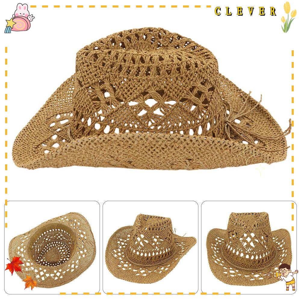 Nón Cao Bồi Miền Viễn Tây Đan Tay Rộng Vành Thoáng Khí Chống Nắng Thời Trang Đi Biển