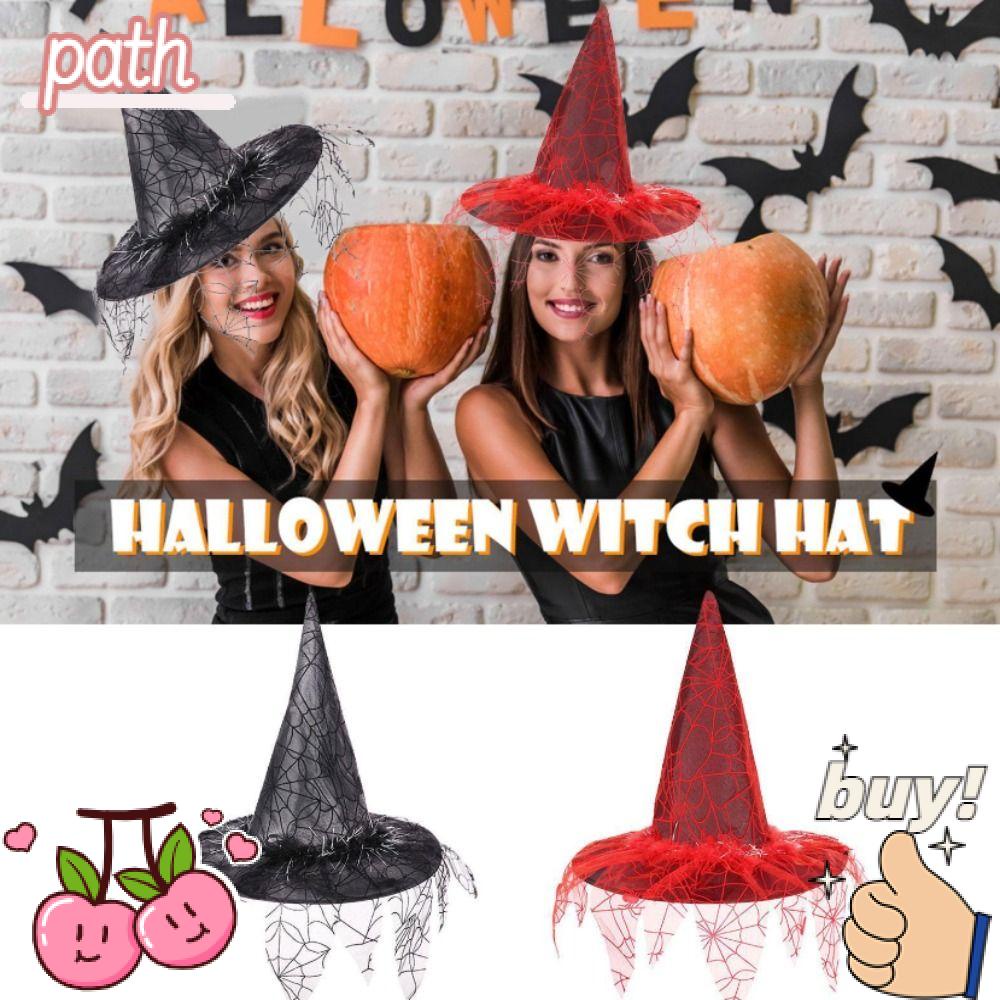 PATH Mũ Phù Thủy Màu Đỏ Đen Hóa Trang Halloween