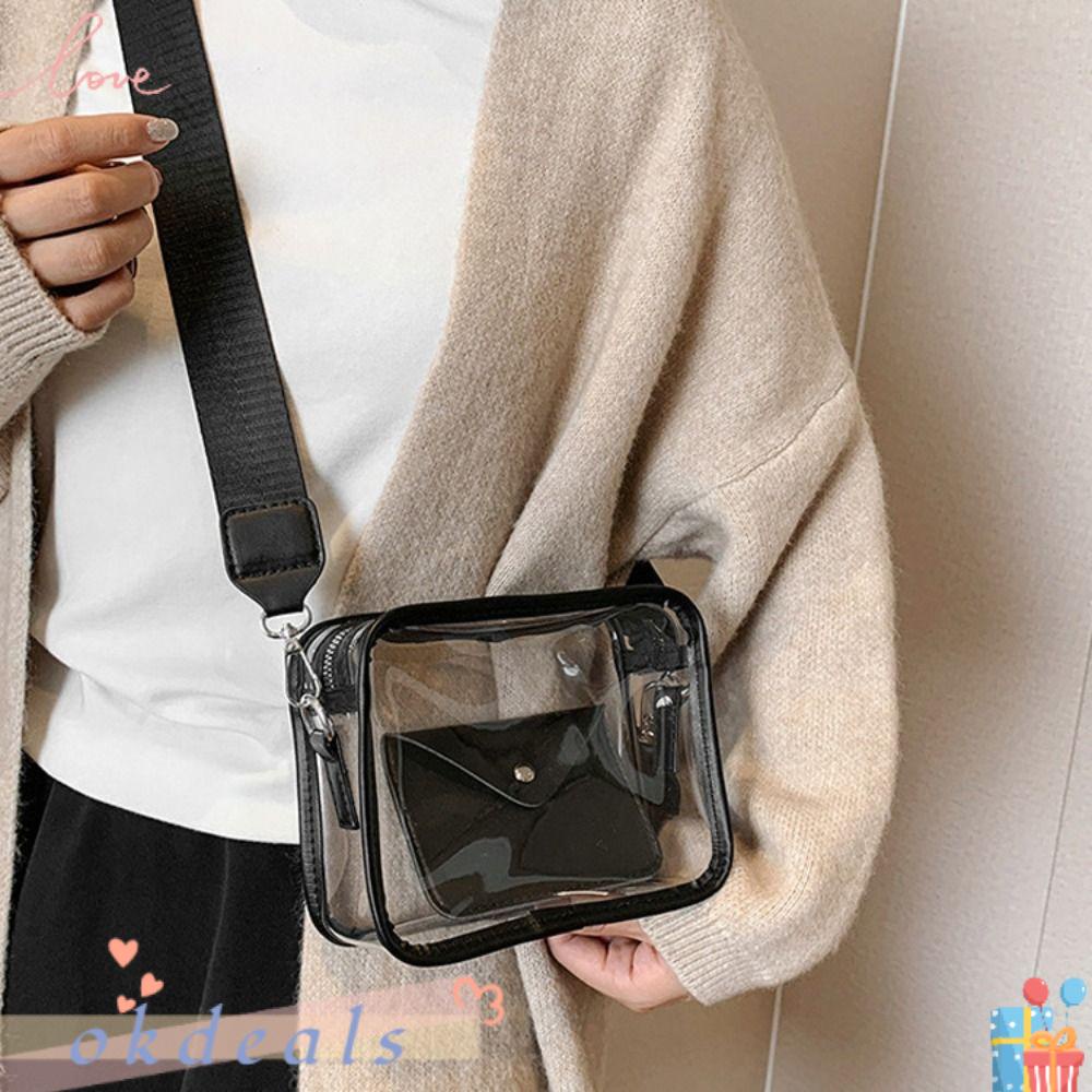 OKDEALS Túi Đựng Mỹ Phẩm Bằng PVC Trong Suốt Chống Thấm Nước Cỡ Lớn Tiện Dụng Mang Theo Du Lịch