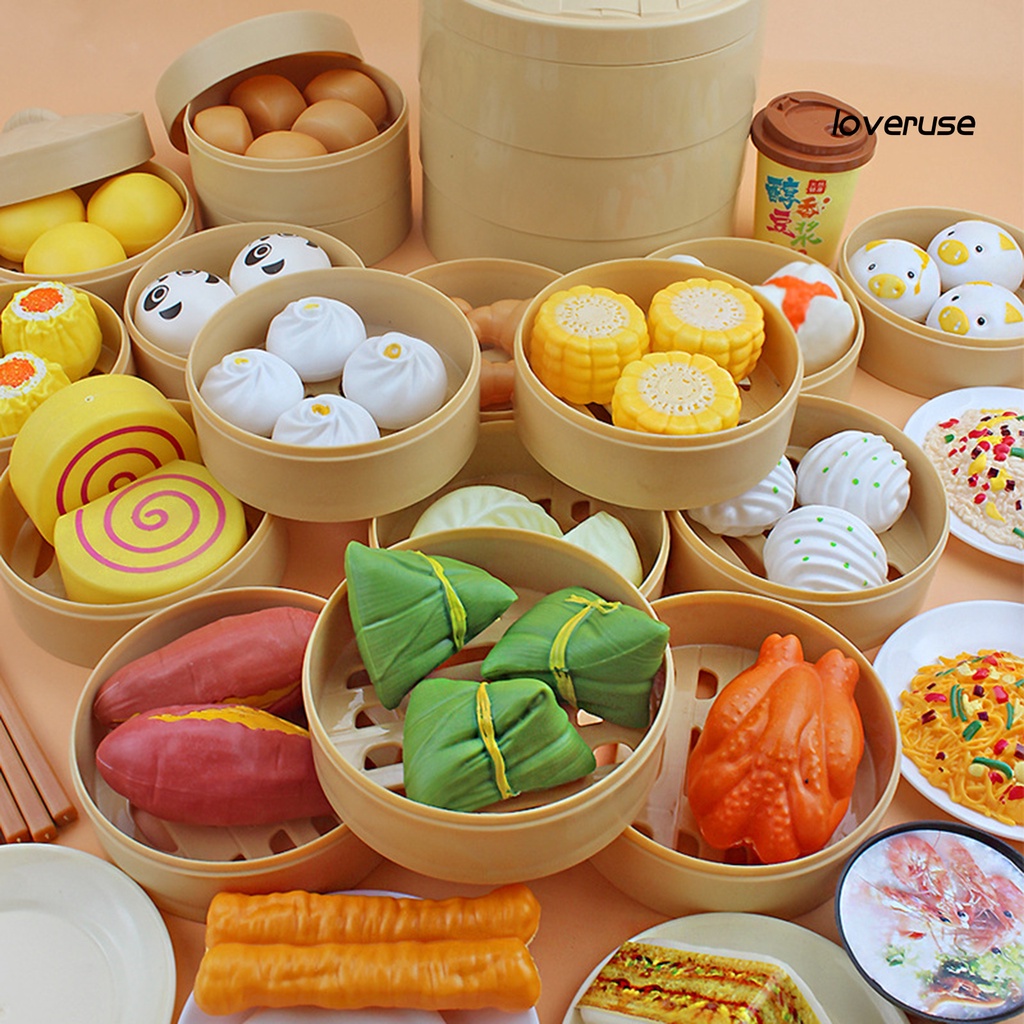 Mô Hình Bánh Bao Hơi Nước Mini Bằng Nhựa Tinh Tế Cho Nhà Búp Bê