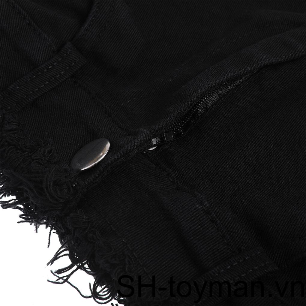 Quần Short Jean Lưng Cao Thời Trang Mùa Hè Cho Nữ