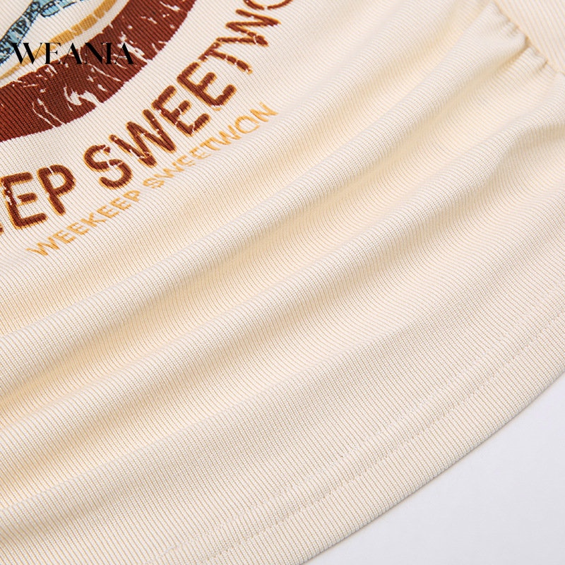 Áo Croptop Sát Nách Vải Cotton In Chữ Kiểu Vintage Mỹ Dễ Thương