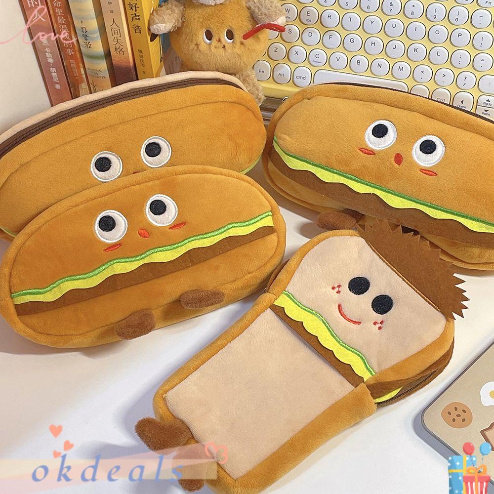 OKDEALS Túi Đựng Bút Cỡ Lớn Hình Hamburger Ngộ Nghĩnh Ốp