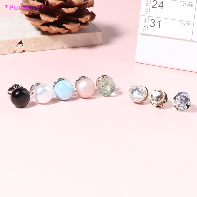 Set 10 Ghim Cài Áo Đính Đá Ngọc Trai Tròn Chống Chói Thời Trang Cho Nữ Mới