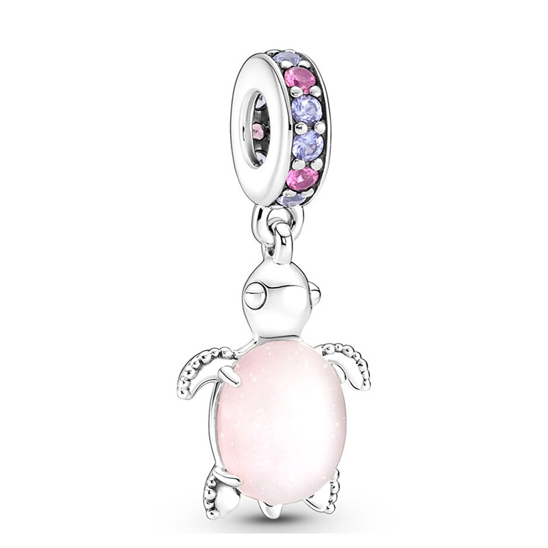 Hạt Charm Hình Trái Tim Màu Hồng Đính Đá Pandora Thời Trang Cho Nữ