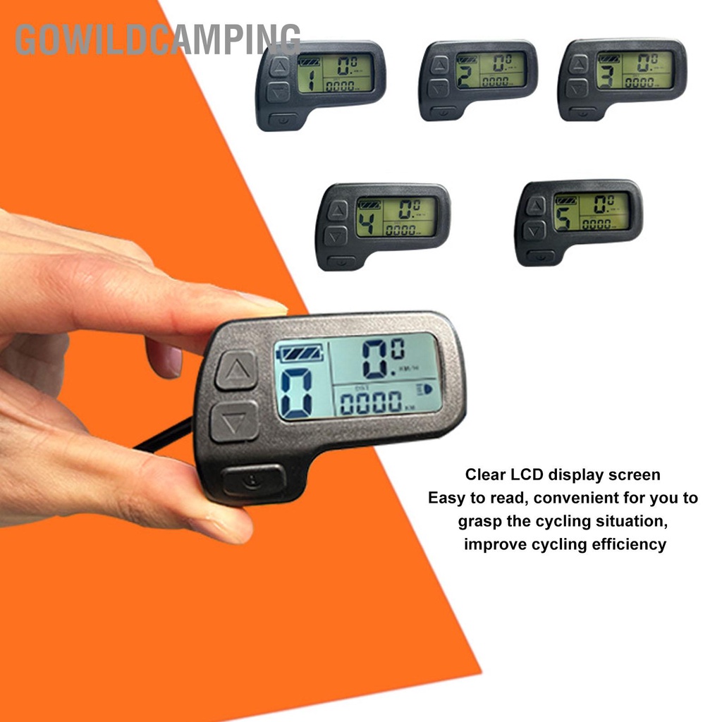 GoWildCamping Màn Hình LCD Xe Đạp Điện 24V 36V 48V Đầu Nối SM Đa Năng Đồng Hồ Điều Khiển Tốc Độ Cho