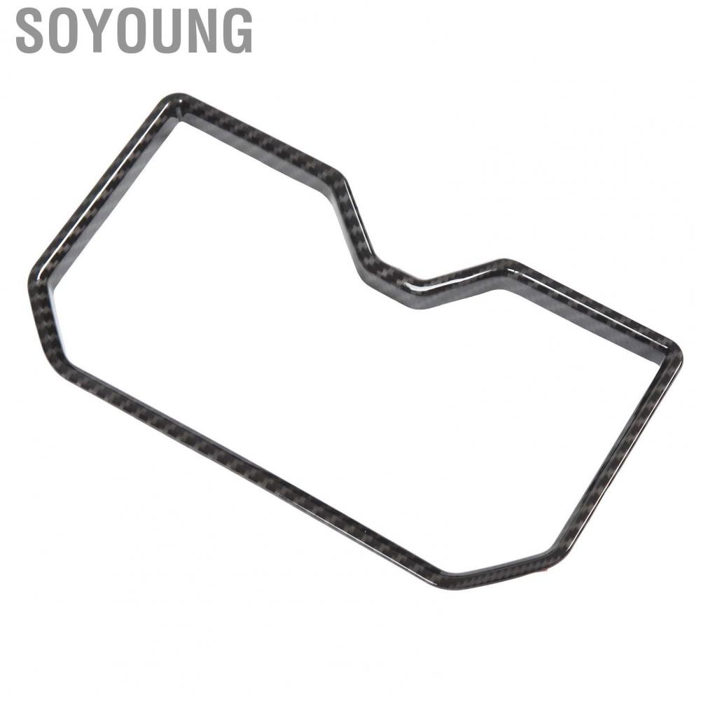 Soyoung Central Armrest Cup Holder Decor  Carbon Fiber Patten Traceless Installation Front Drain Decorative Frame for