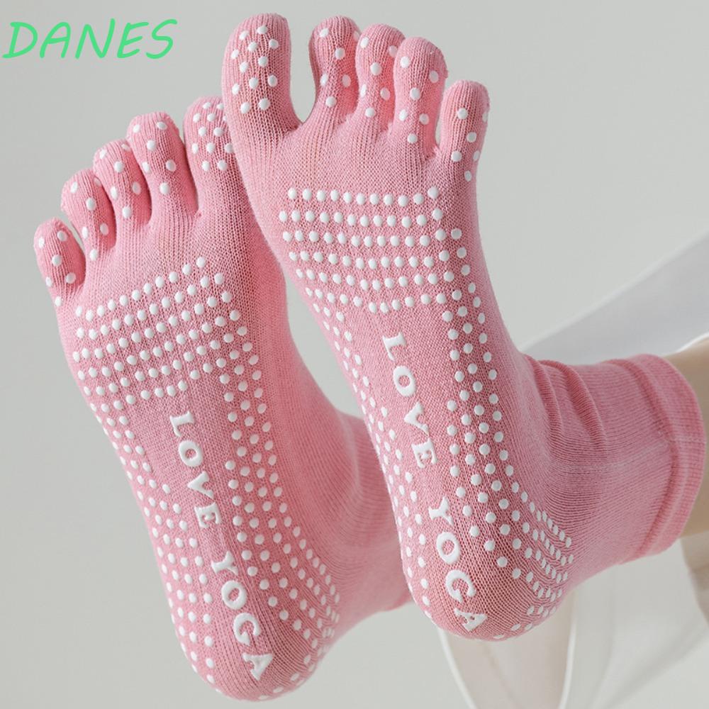 DANES Vớ Cotton Năm Ngón Chống Trượt Thoáng Khí Màu Sắc Đơn Giản Dành Cho Nữ