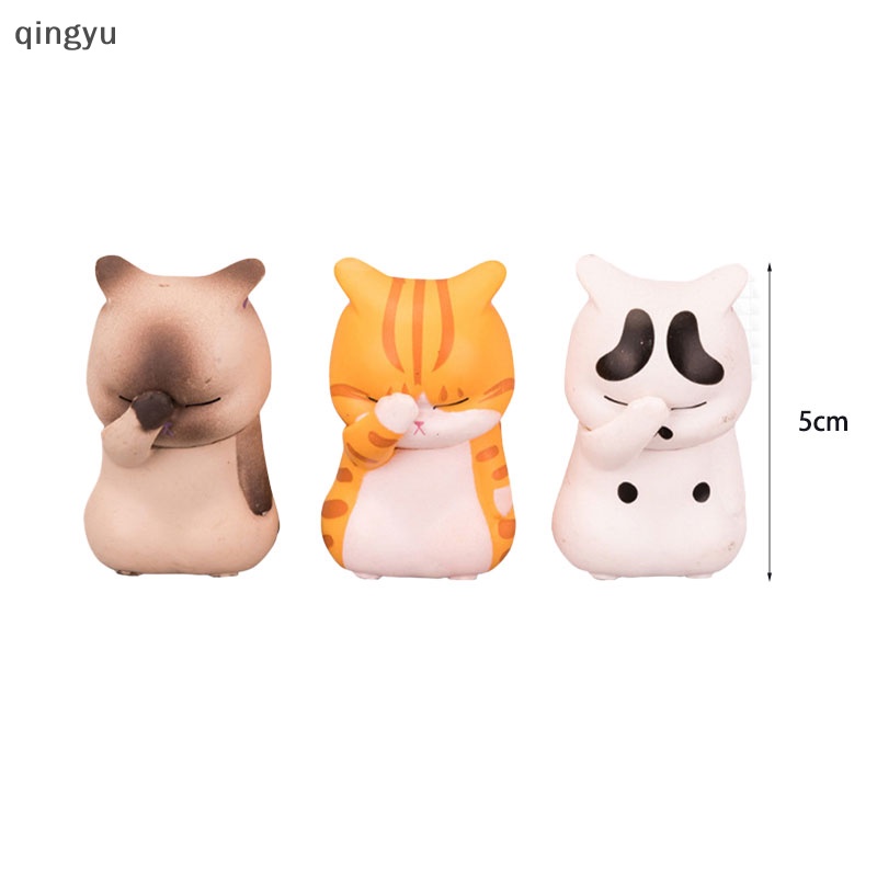Tượng Mèo qingyu Mini Dễ Thương Dùng Trang Trí Phòng