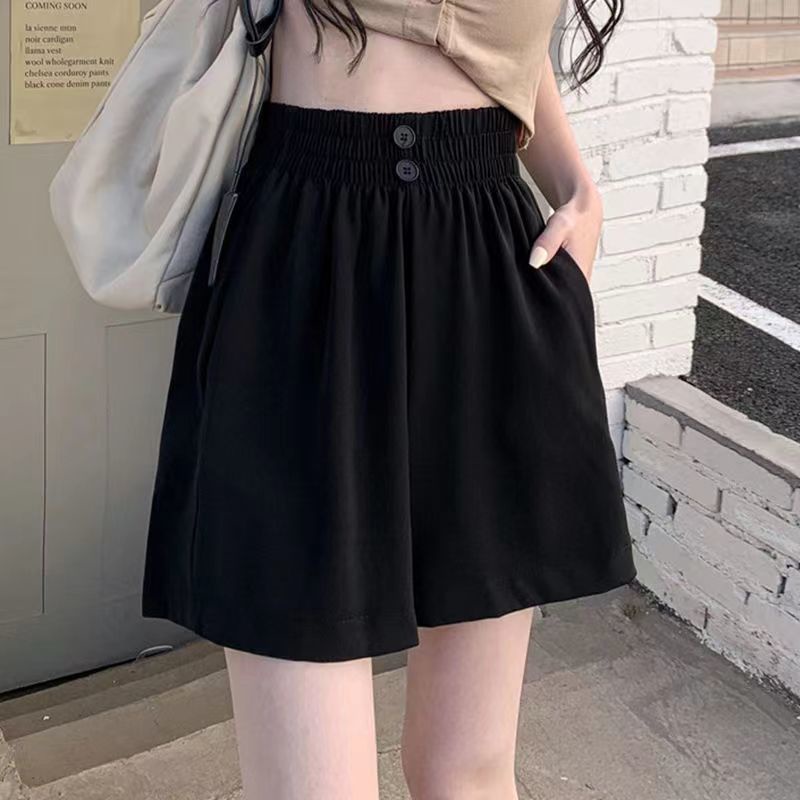 Quần Short Lưng Thun Cao Ống Rộng Oversize Thời Trang Hàn Quốc Dành Cho Nữ