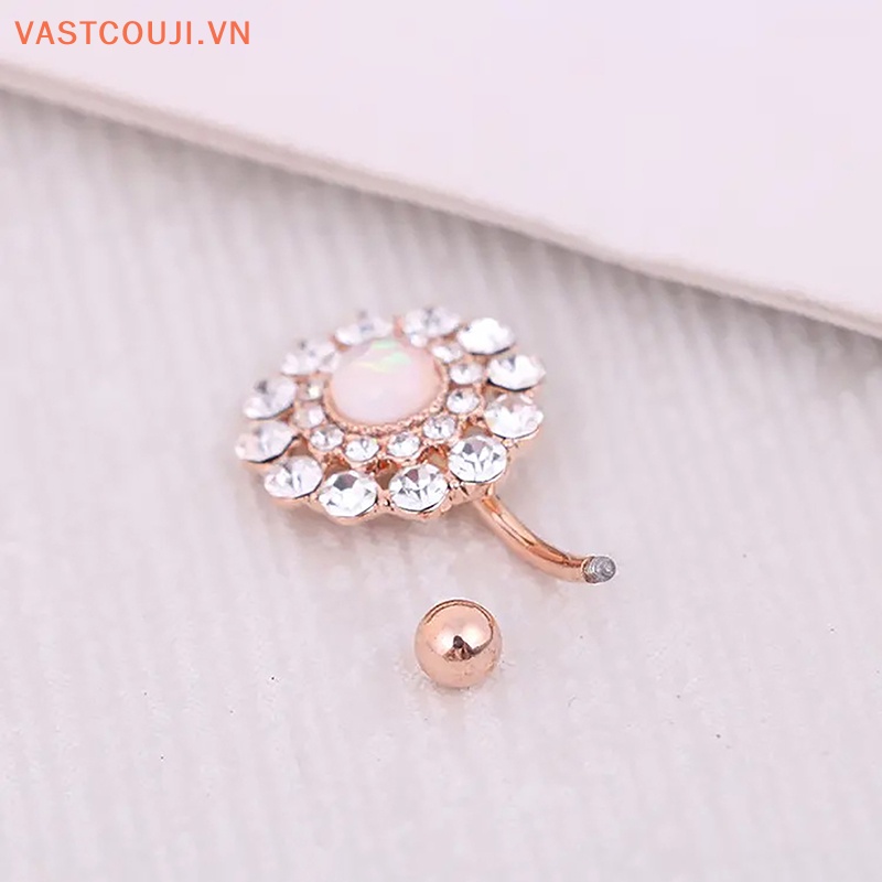 Khuyên Rốn Bằng Thép Không Gỉ Đính Đá Zircon Thời Trang Cho Nữ