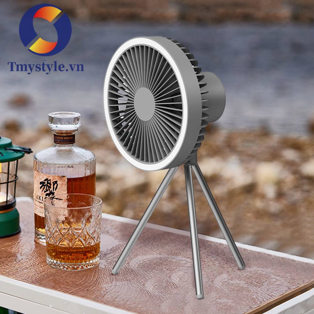 Quạt Cắm Trại 3 Tốc Độ 4000mAh / 10000mAh Có Thể Sạc Lại Bằng Cổng USB