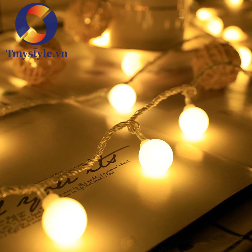 Dây Đèn Led Hình Quả Bóng Trang Trí Giáng Sinh