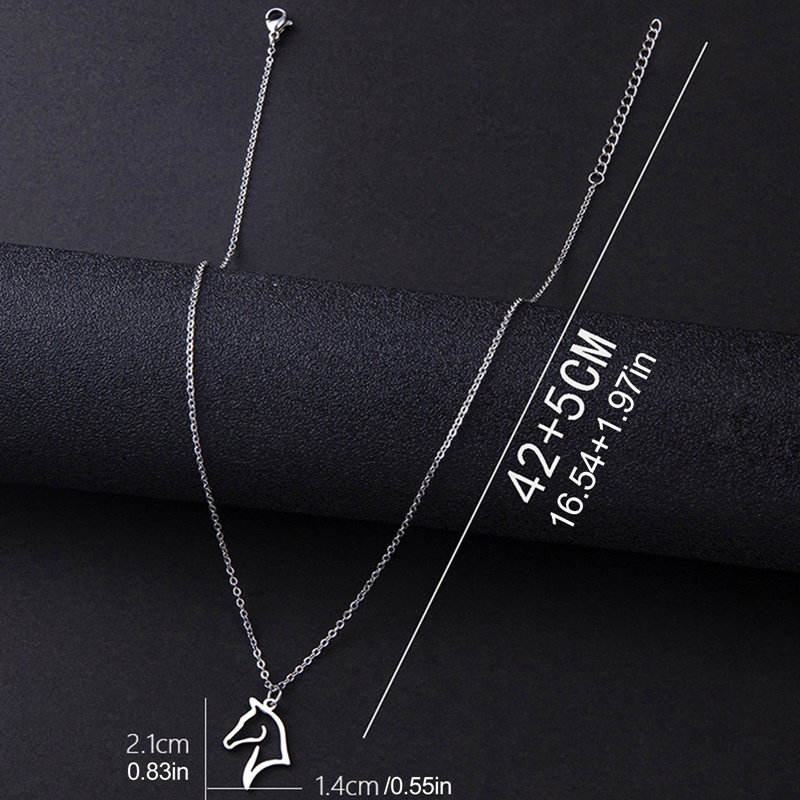 Ygt Vòng cổ Mặt Hình Đầu Ngựa Bằng Thép Không Gỉ Phong Cách Vintage