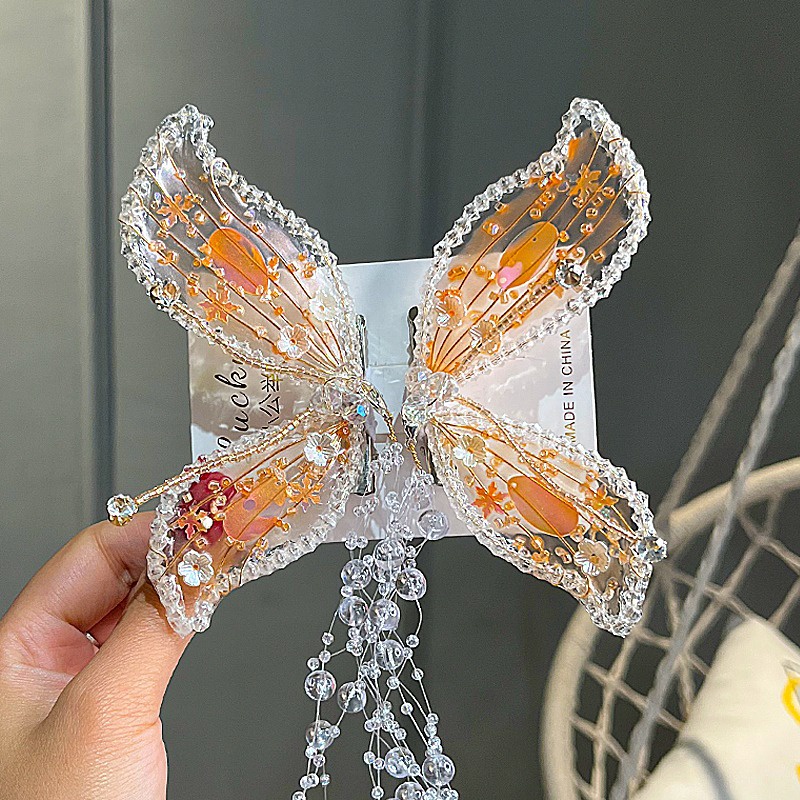 Kẹp Tóc Hình Đôi Cánh Bướm Phong Cách Hanfu Mới Cho Bé Gái