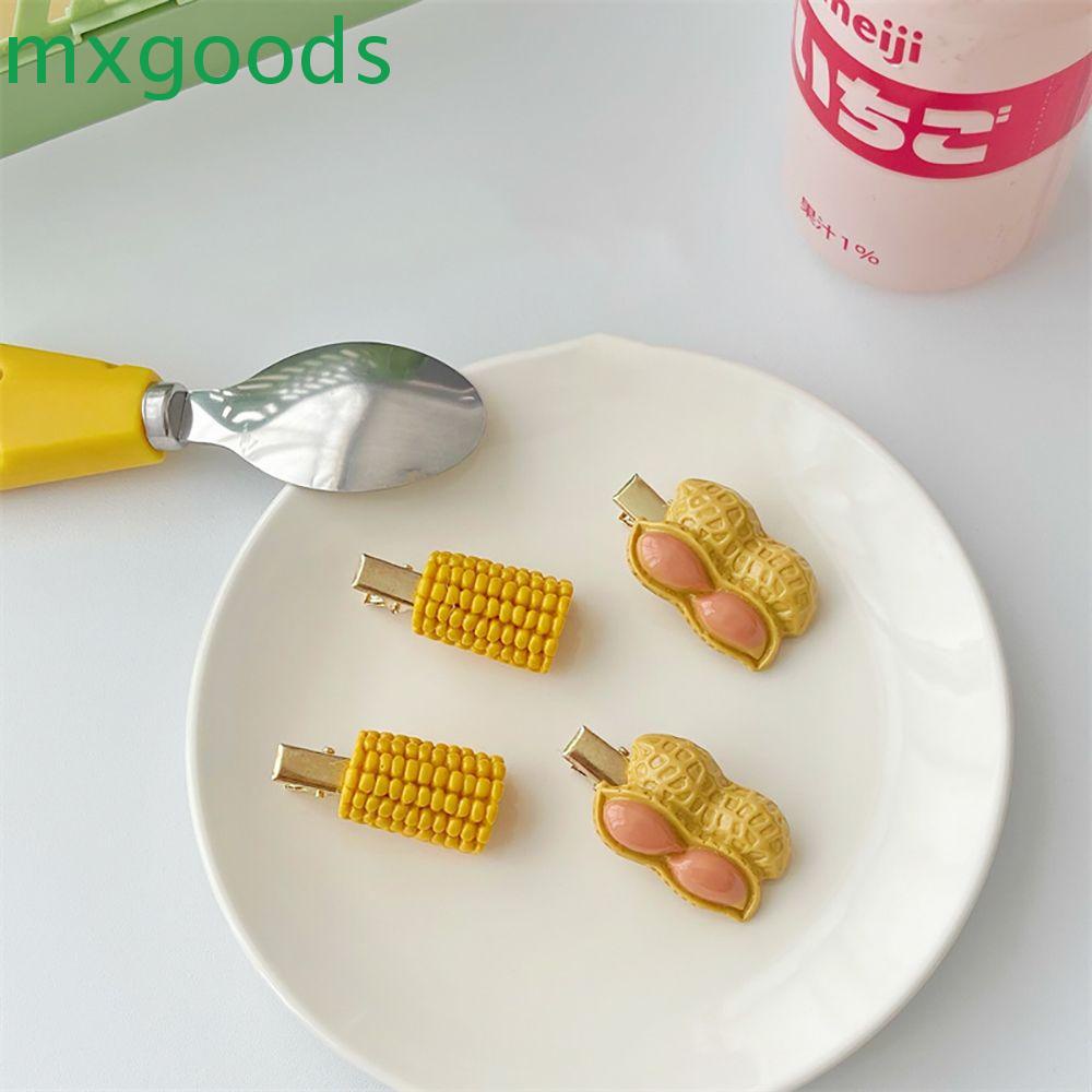 MXGOODS Kẹp Tóc Hình Hạt Đậu Phộng Bằng Hợp Kim Dễ Thương Vui Nhộn Phong Cách Hàn Quốc Cho Nữ