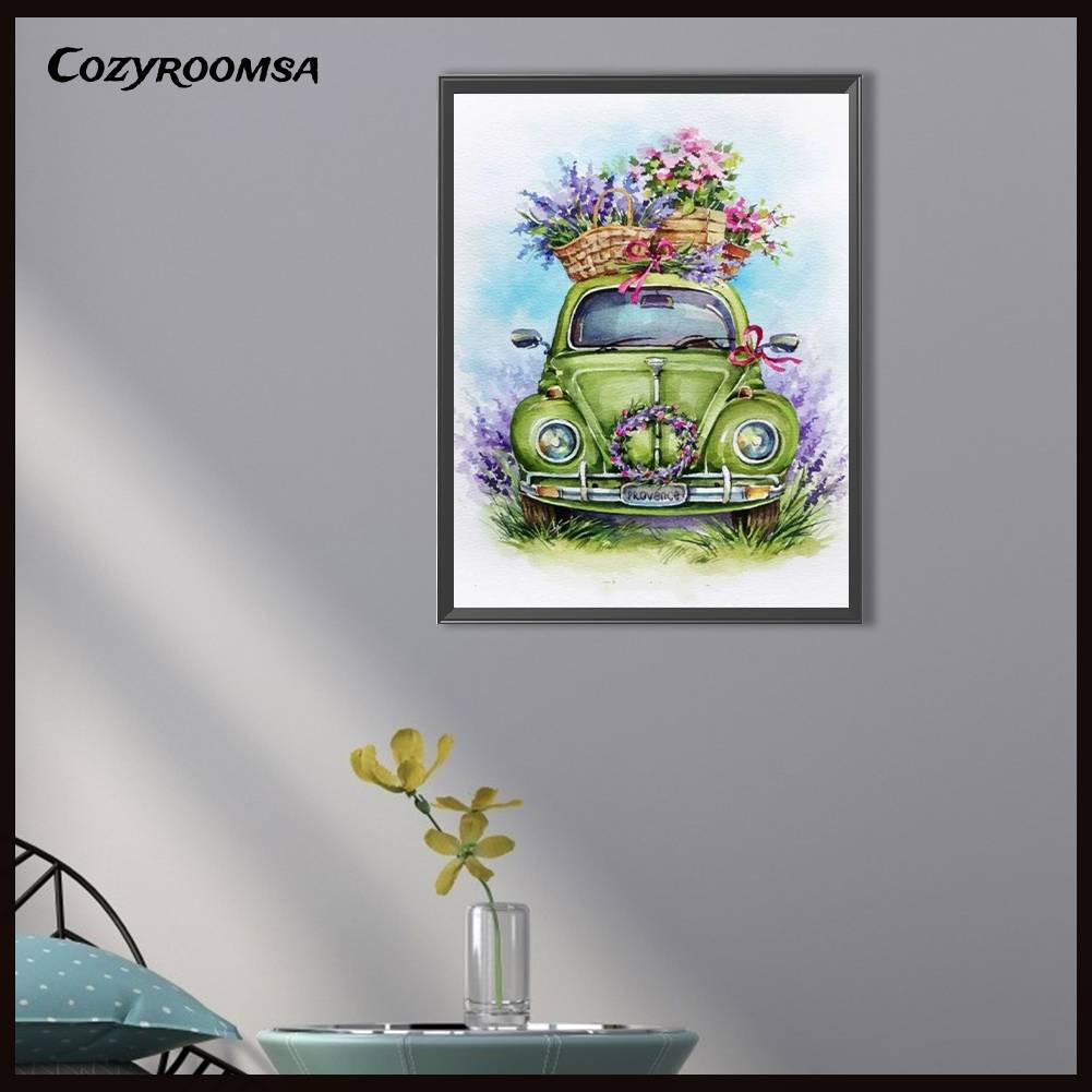 Tranh Đính Đá Kim Cương Toàn Bộ 5D DIY Hình Vẽ Hoa Trang Trí Nhà Cửa Xe Hơi