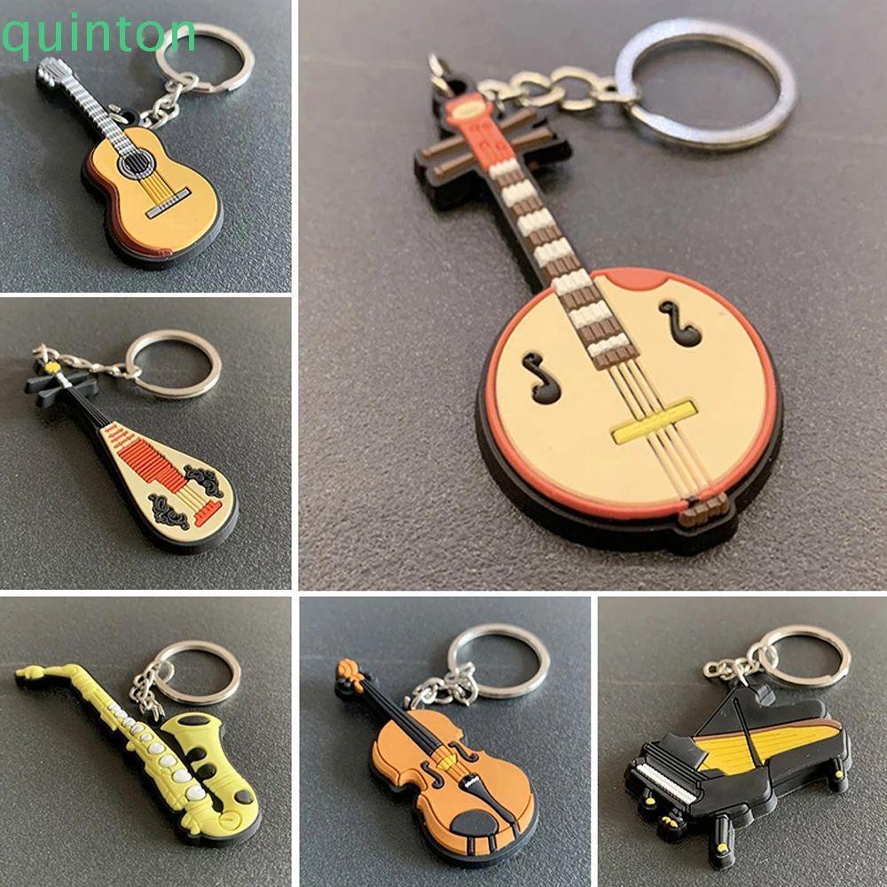 Móc chìa khóa bằng silicon hình đàn guitar violin độc đáo