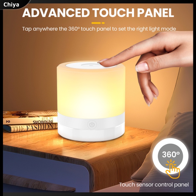 Đèn Ngủ Để Bàn Cảm Ứng Thay Đổi Màu Sắc Sạc Nhanh USB Dành Cho Trẻ Em