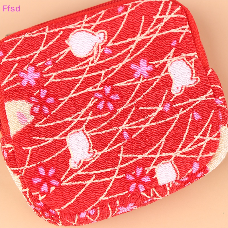 1 Túi Đựng Tiền Xu Mini Hình Mèo May Mắn Bằng Vải Dễ Thương