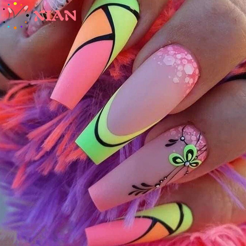 XIANTIN Bộ Móng Tay Giả Che Phủ Toàn Diện Có Thể Tháo Rời DIY