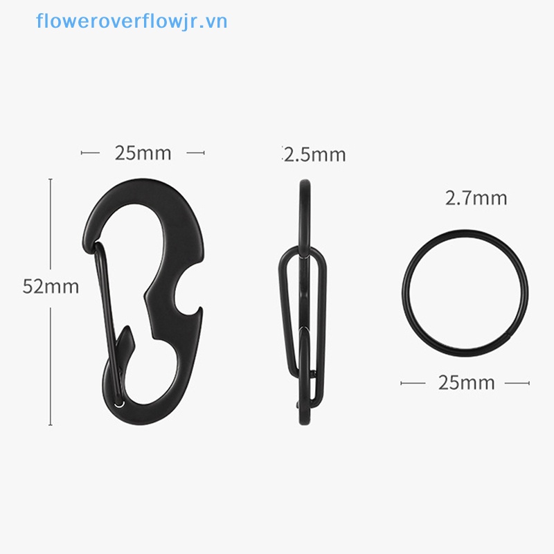 Móc Khóa Carabiner Kiêm Đồ Khui Nắp Chai Đa Năng Bằng Kim Loại