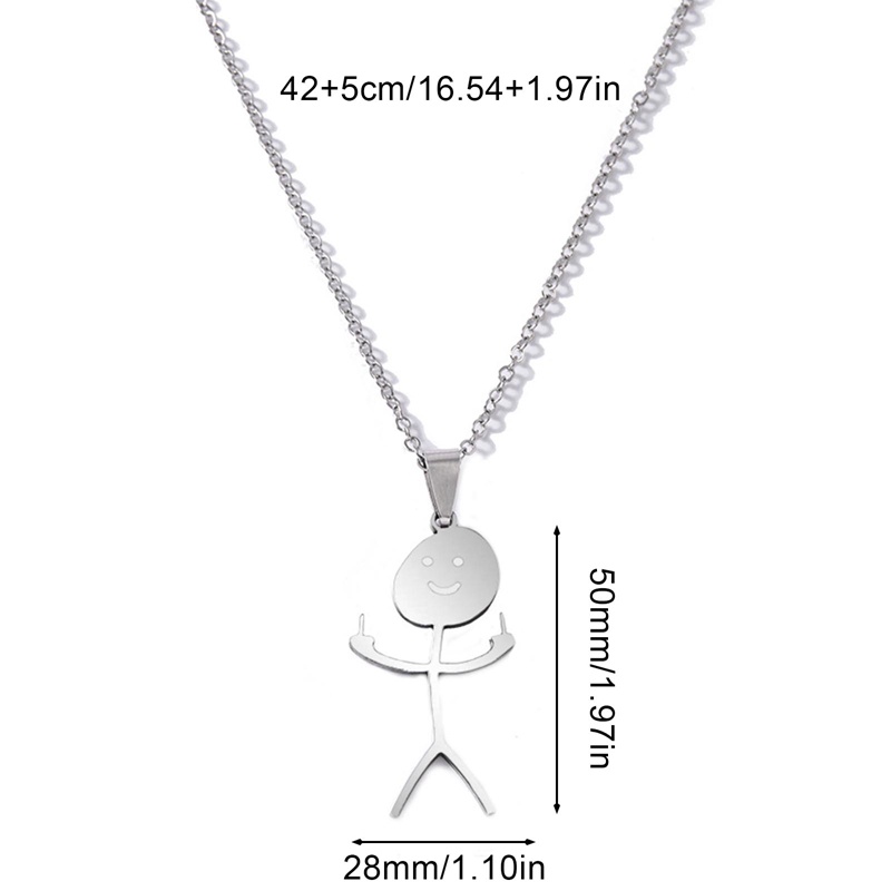 Ygt Vòng cổ Bằng Thép Không Gỉ Mặt Hình Ngón Tay Giữa Vui Nhộn Cá Tính