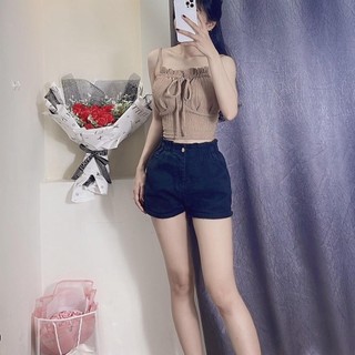 AC15 Áo croptop 2 dây rút có mút cá tính