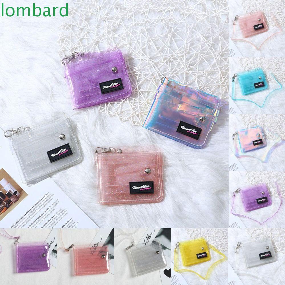 LOMBARD Ví Đựng Thẻ Bằng PVC Trong Suốt Kèm Dây Đeo Cổ Tiện Dụng Cho Học Sinh