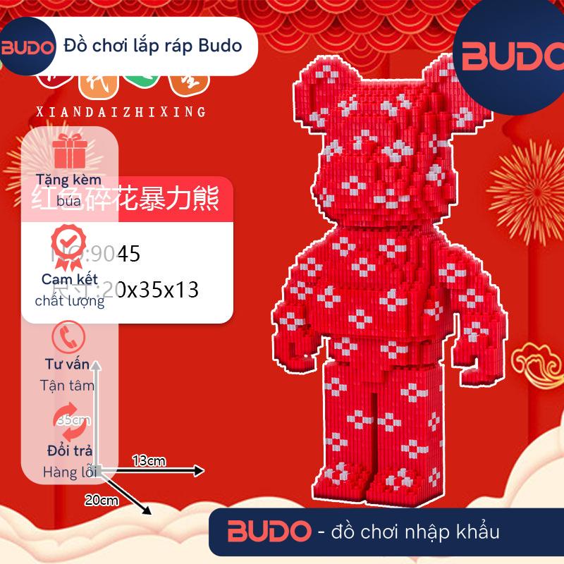 [ +BÚA ] Xếp hình lắp ghép lego gấu Bearbrick 35cm LV đỏ, jinx, ô chữ, Lắp ráp mô hình nhân vật đồ chơi cho bé