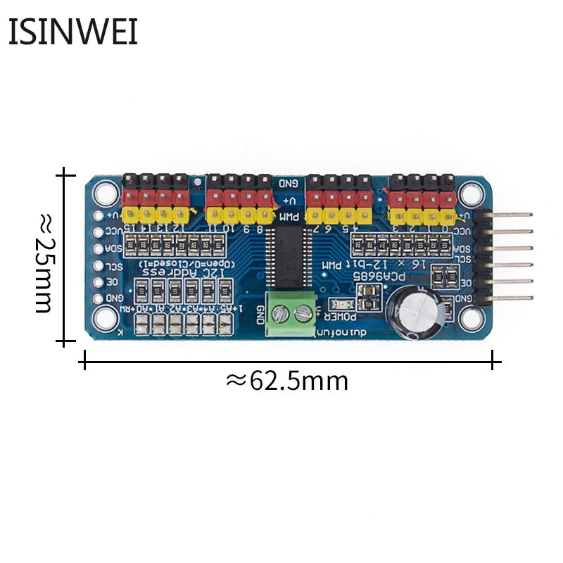 Mô Đun PCA9685PW 16 Kênh 12-Bit PWM I2C PCA9685 Cho Raspberry Pi