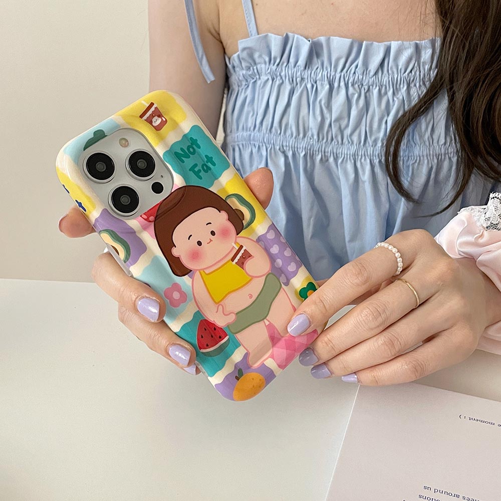 Ốp Điện Thoại Mềm Hình Cô Gái Mũm Mĩm Cho iPhone11 12 12Pro 12Promax 13 13Pro 13Promax 14 14Pro 14Promax