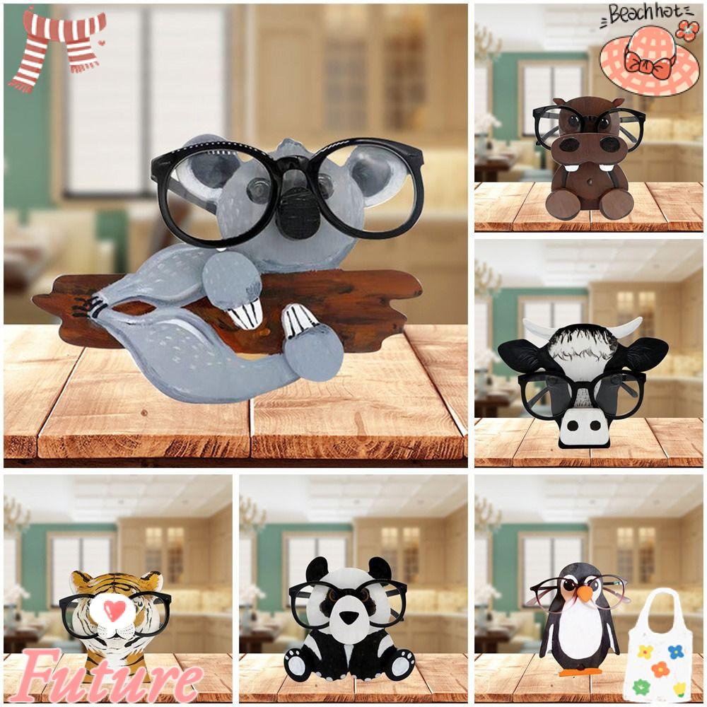 FUTURE Giá Đỡ Trưng Bày Mắt Kính Bằng Gỗ Hình Động Vật Độc Đáo Trang