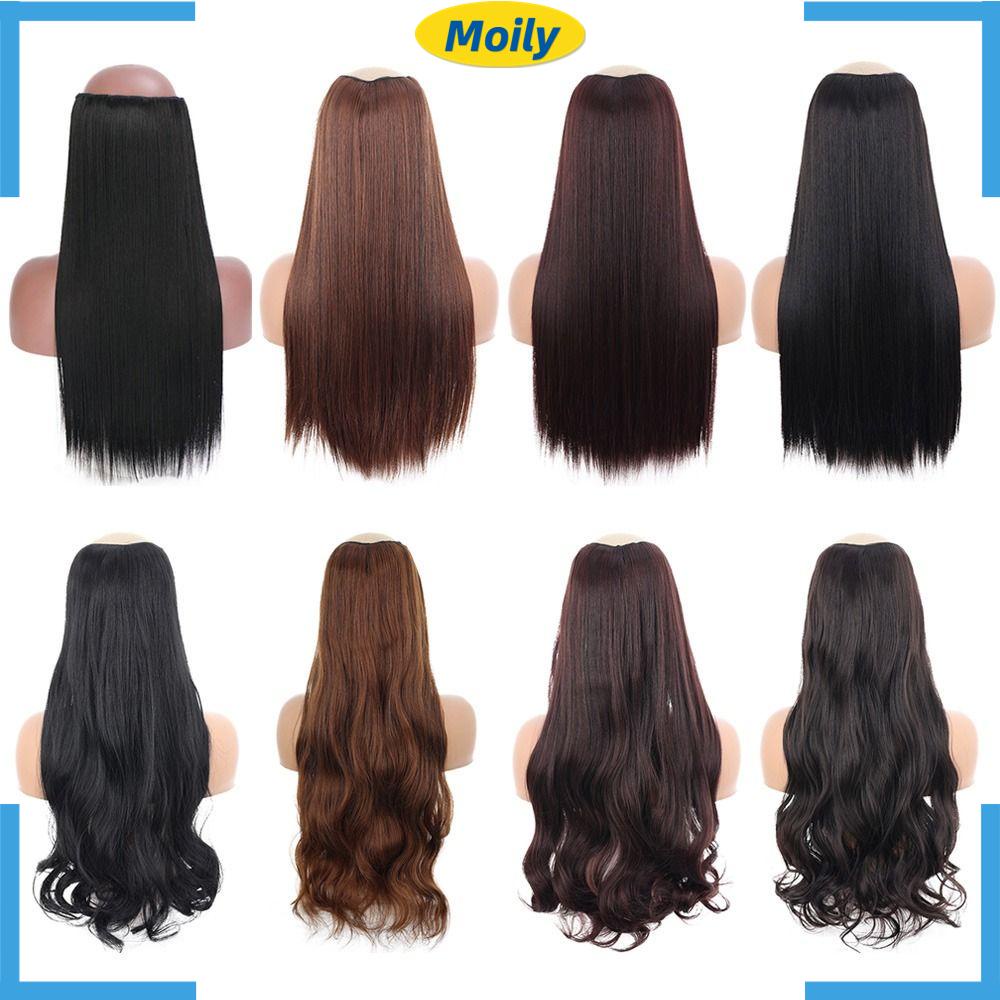 MOILYVN Bộ Tóc Giả Xoăn Kèm 4 Kẹp Thời Trang Dành Cho Nữ