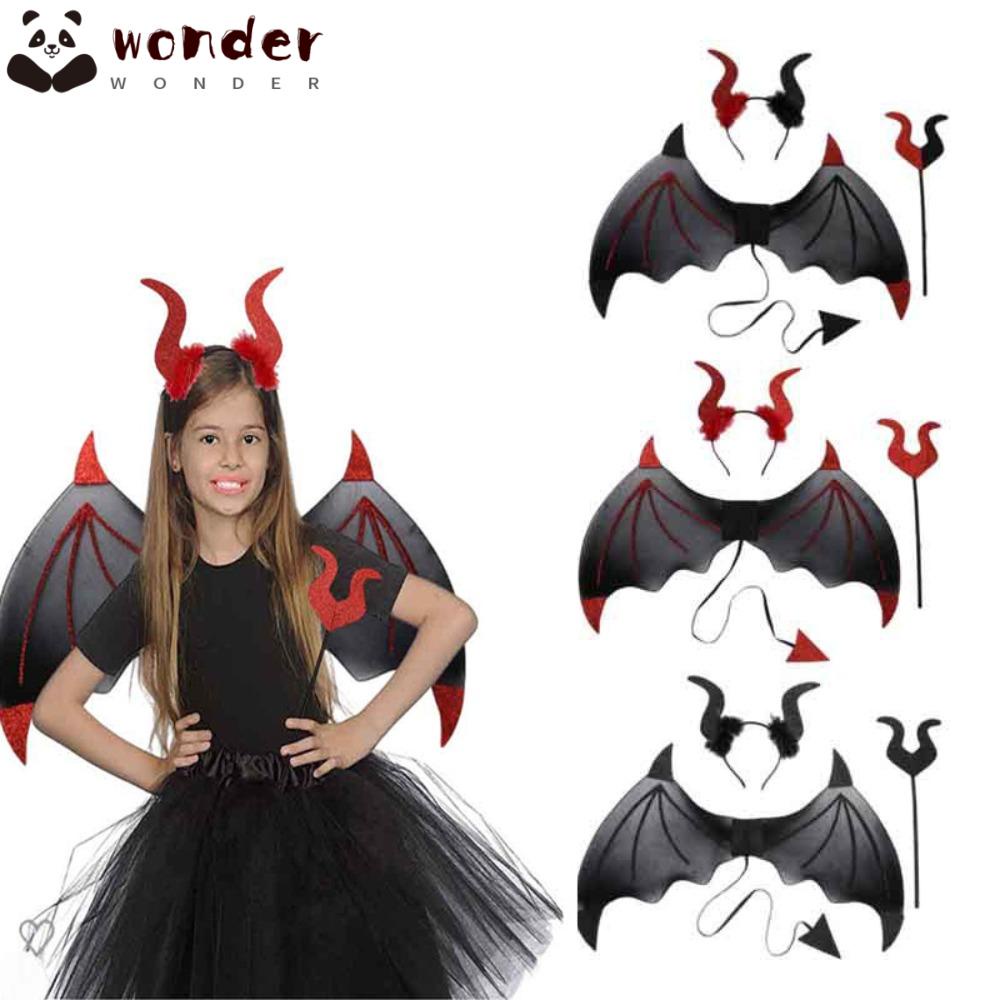 WONDER Vớ Lụa Mềm Mại Thoải Mái Hình Đôi Cánh Ác Quỷ Hóa Trang Halloween