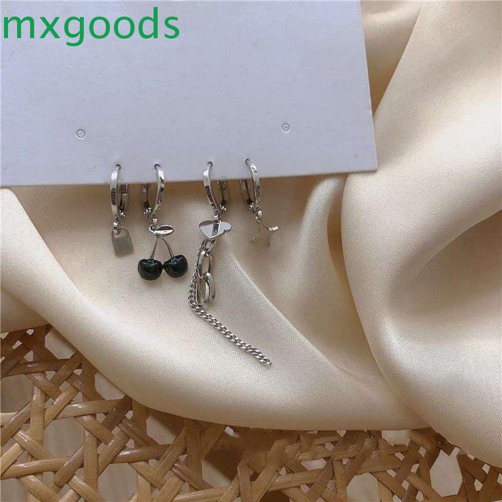 MXGOODS Khuyên Tai Hình Trái Cherry Gấu Phong Cách Gothic Thời Thượng Cho Nữ