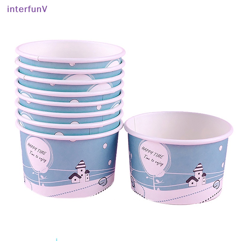 Bộ 50 Cốc Giấy Đựng Kem / Sữa Chua / Món Tráng Miệng Dùng Một Lần Dung Tích 100ml