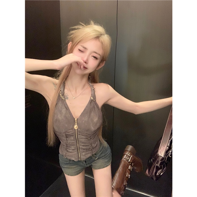 Áo Hai Dây Cổ Chữ V Gợi Cảm