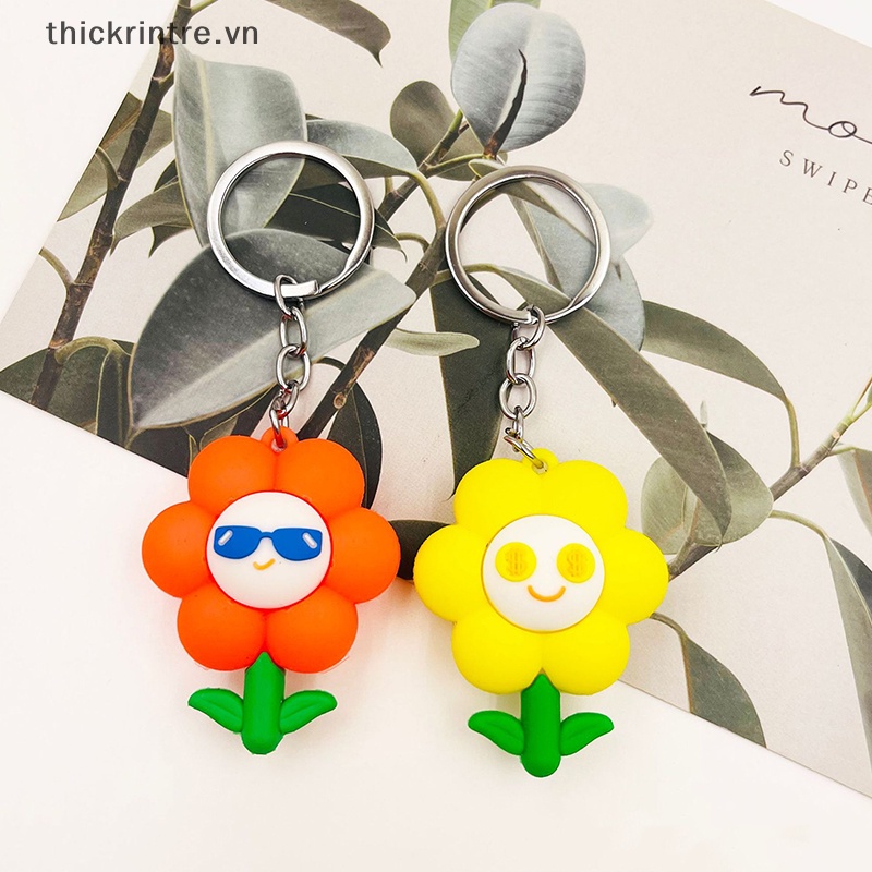 Móc Khóa Hình Hoa Hướng Dương Mặt Cười Dễ Thương