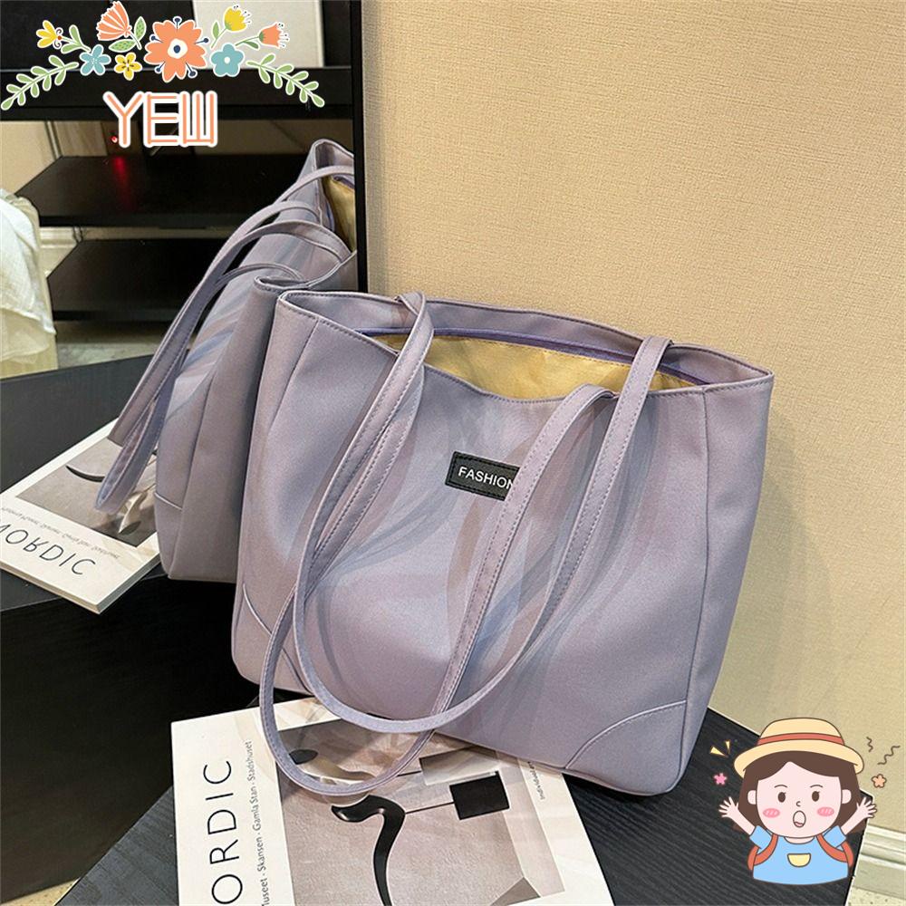 YEW Túi Xách Da PU Màu Trơn Cỡ Lớn Thời Trang Cho Nữ