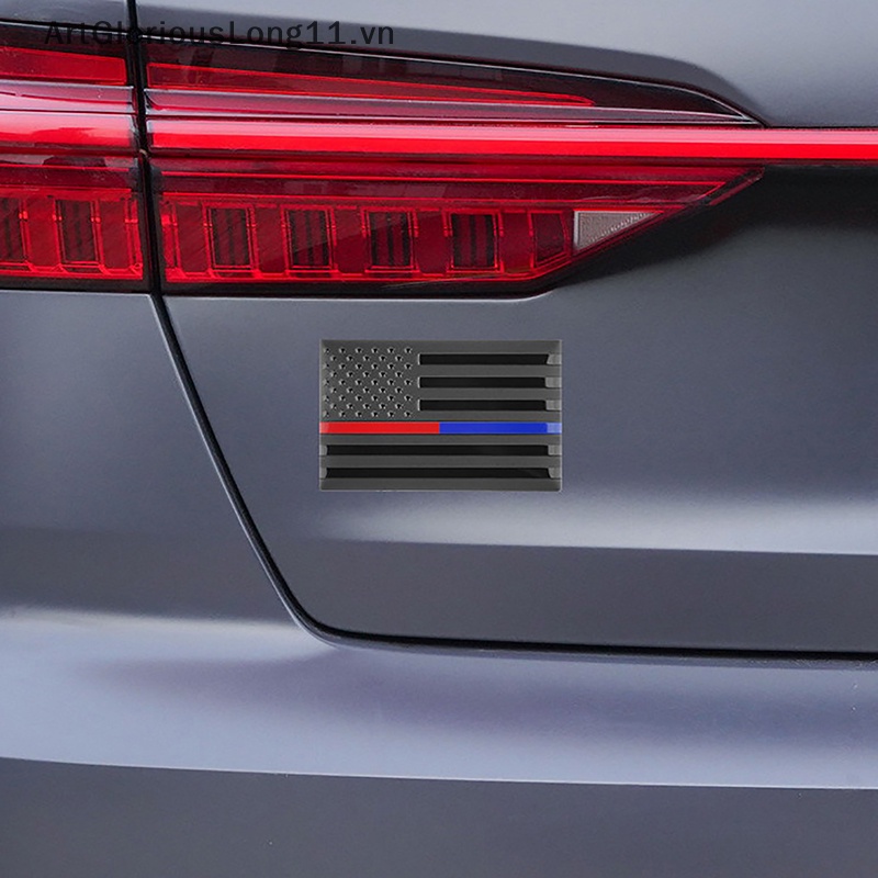 1 Miếng Dán Logo Hình Lá Cờ Mỹ Bằng Kim Loại Trang Trí Xe Hơi