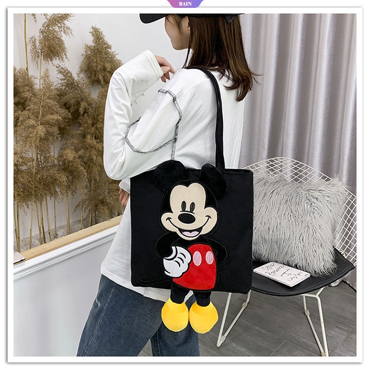 Túi Xách Canvas In Hình Chuột Mickey Minnie Dễ Thương Cho Nữ