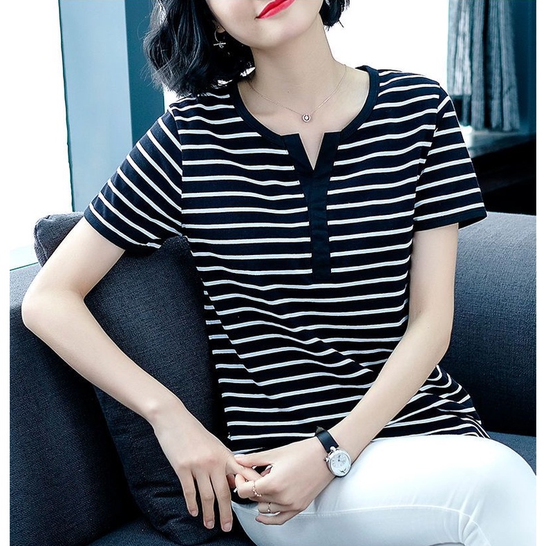 Áo Thun Tay Ngắn Cổ Tròn Size Lớn Thời Trang Mùa Hè Cho Nữ