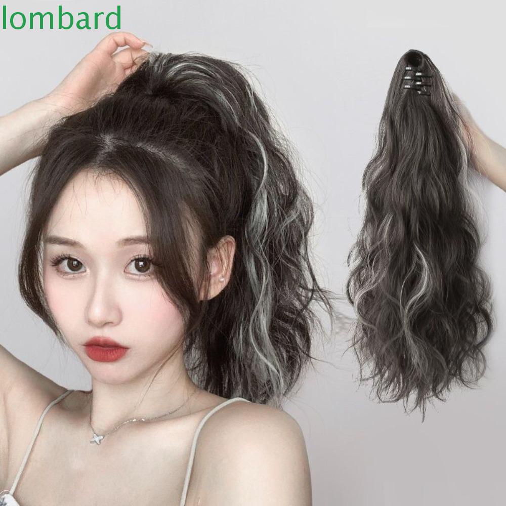LOMBARD Kẹp Tóc Đuôi Ngựa Bằng Sợi Tổng Hợp Màu Đen / Nâu Mượt Mà