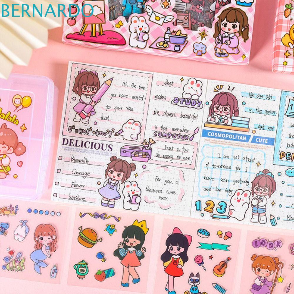 BERNARDO Miếng Dán Trang Trí Vali / Ván Trượt / Hành Lý Bằng PVC Chống Thấm Nước DIY Dễ Thương Cho Bé