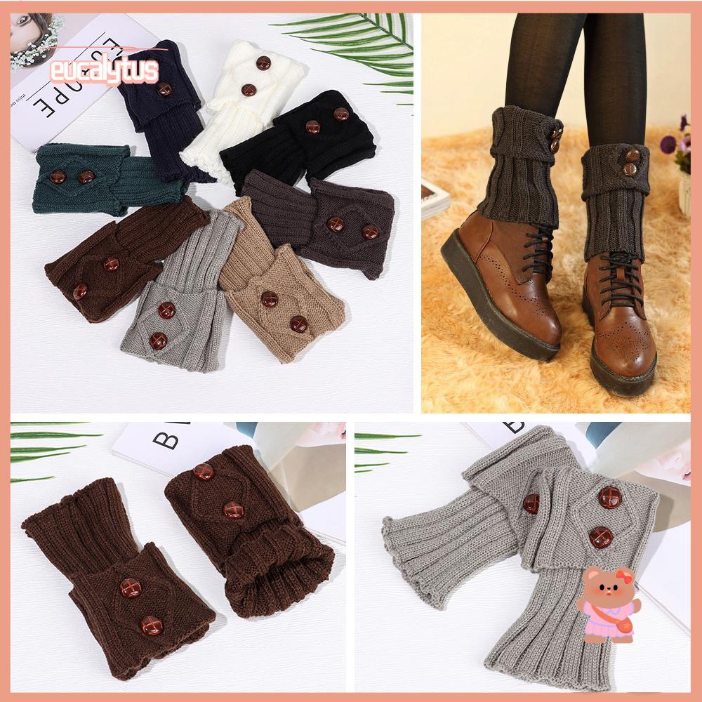 EUTUS Tất Ống Chân Giữ Ấm Màu Trơn Mới Cho Nữ